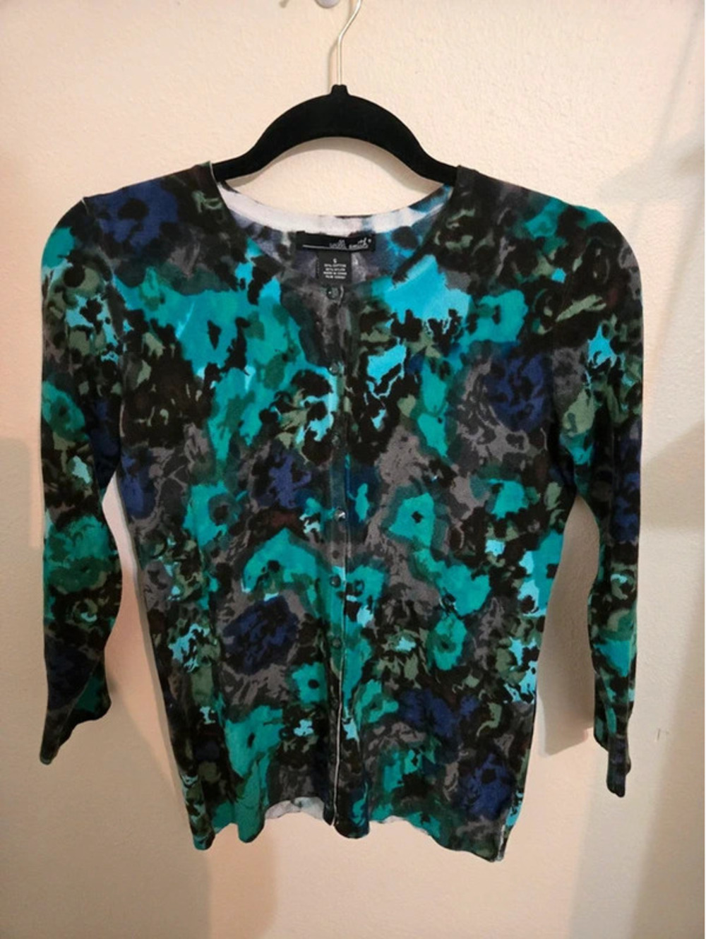 Willi Smith Floral Cardigan Size Small